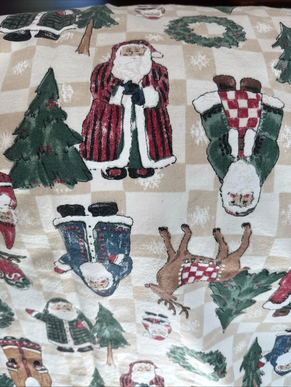 Vintage Christmas With Santa Tablecloth. 90x58 Holidays decor dining